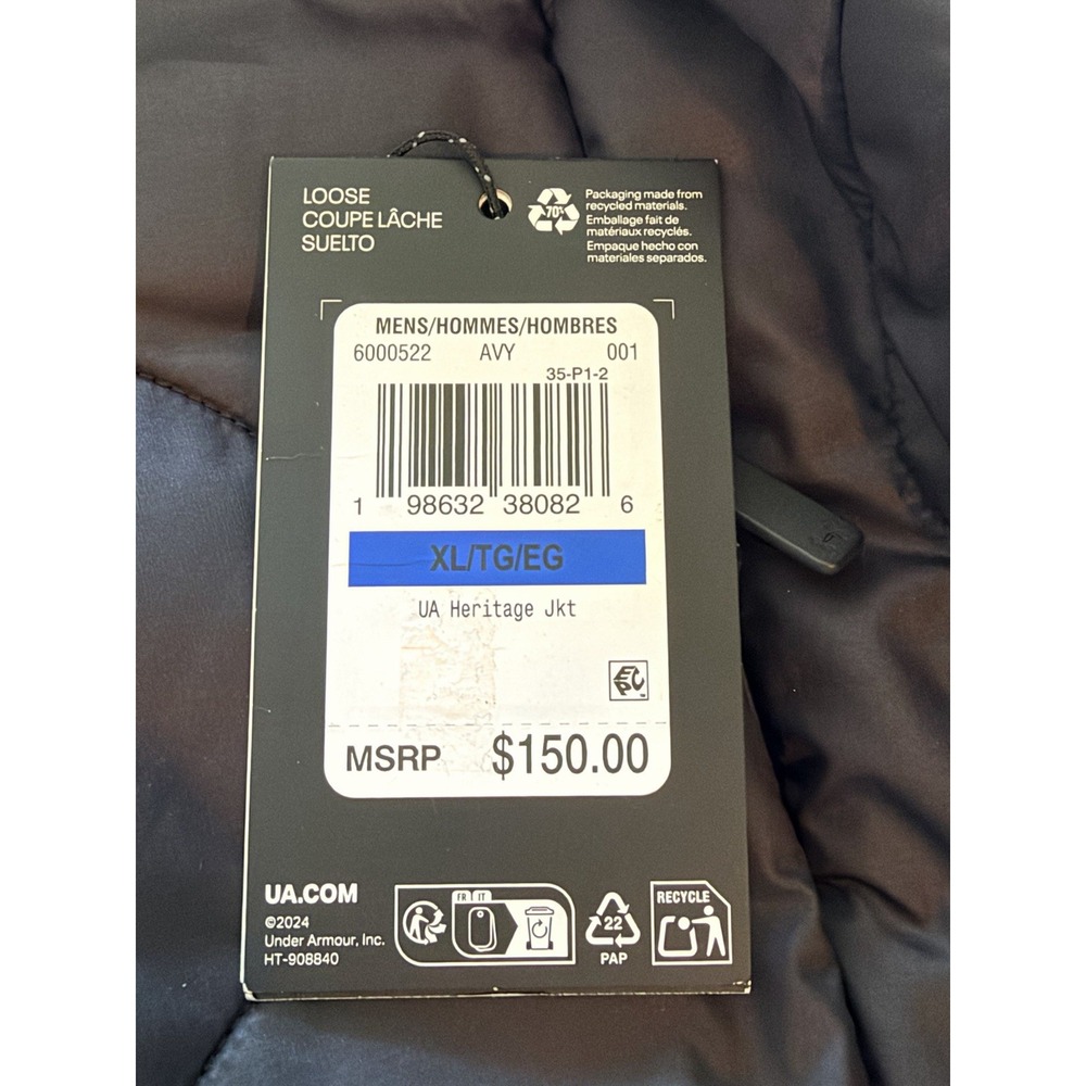 Under Armour UA Storm Heritage Men’s Quilted Jacket Blue 6000522 XL - Picture 4 of 7